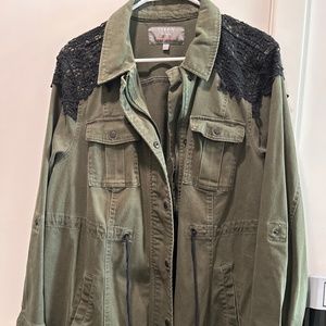 Green Jacket with Lace detail